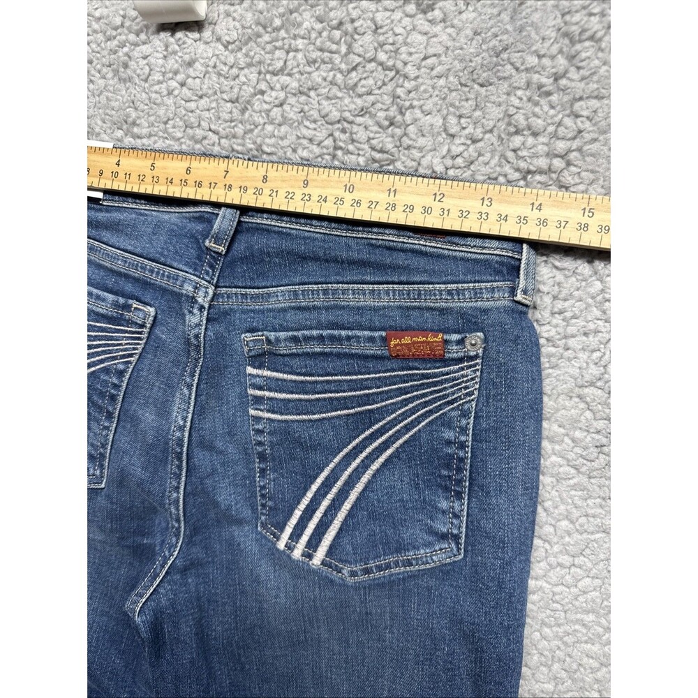 7 For All Mankind Dojo Jeans Womens 28 Blue Flare Leg Stretch Denim 7U451767 NWT - Picture 3 of 11